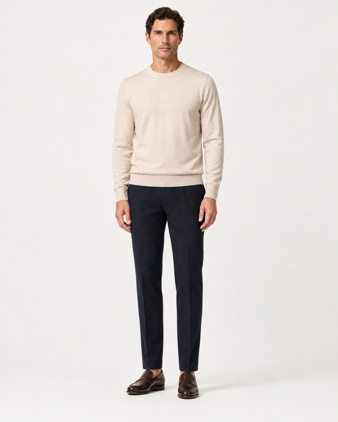 Pull col rond Intersia maille RAPHAEL - Imagen 2